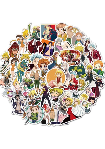Y106-50 Adet Tarzı Çeşitli Anime Sticker'lar: Demon Slayer, Naruto, Attack On Titan, Dragon Ball, Rited Away Sticker'lar, Sevimli Sticker Paketi (Yurt Dışından)