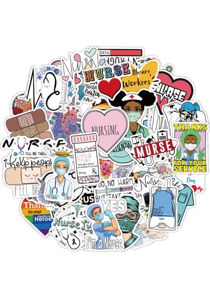 Hemşire Stili Vanmaxx Hemşire Temalı Stickerlar Su Geçirmez Vinil Çıkartma - Laptop Kask Bisiklet Bagaj Için (Yurt Dışından)
