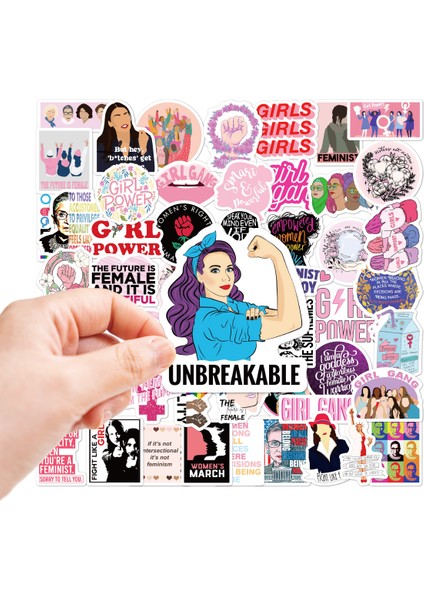 TYT14-50PCS Tarzı Feminizm Ilham Veren Kız Gücü Stickerı Kaykay Laptop Gitar Oyuncak Kask Kırtasiye Etiketleri Decal Çıkartmalar F5 (Yurt Dışından)