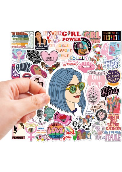 TYT14-50PCS Tarzı Feminizm Ilham Veren Kız Gücü Stickerı Kaykay Laptop Gitar Oyuncak Kask Kırtasiye Etiketleri Decal Çıkartmalar F5 (Yurt Dışından)