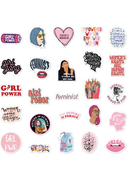 TYT14-50PCS Tarzı Feminizm Ilham Veren Kız Gücü Stickerı Kaykay Laptop Gitar Oyuncak Kask Kırtasiye Etiketleri Decal Çıkartmalar F5 (Yurt Dışından)