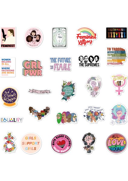 TYT14-50PCS Tarzı Feminizm Ilham Veren Kız Gücü Stickerı Kaykay Laptop Gitar Oyuncak Kask Kırtasiye Etiketleri Decal Çıkartmalar F5 (Yurt Dışından)