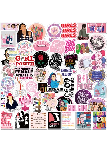 TYT14-50PCS Tarzı Feminizm Ilham Veren Kız Gücü Stickerı Kaykay Laptop Gitar Oyuncak Kask Kırtasiye Etiketleri Decal Çıkartmalar F5 (Yurt Dışından)