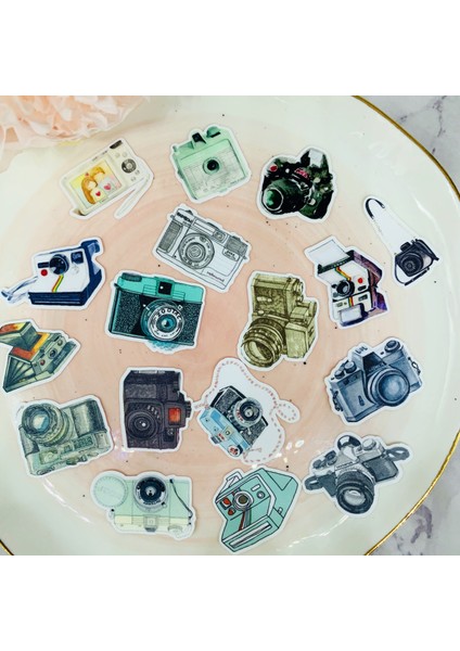 Retro Kamera Mini Stickerlar El Sanatları ve Scrapbooking Çıkartmalar Kitabı Öğrenci Etiketi Dekoratif Çıkartma Dıy Kırtasiye - Türkçe (Yurt Dışından) modelleri