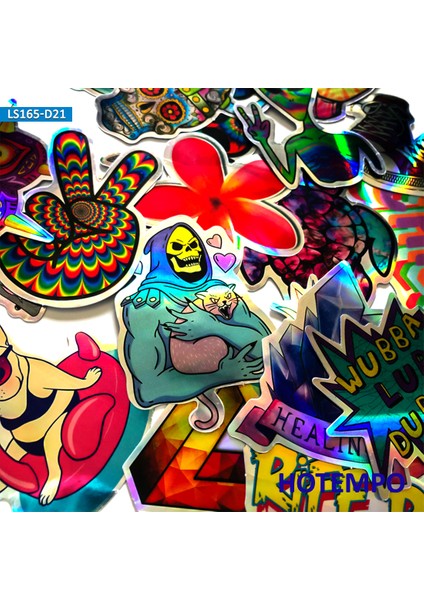 Et Garip Lazer Parlak Renkli Flaş Sticker'lar Mobil Telefon Laptop Bagaj Gitar Kılıf Kaykay Bisiklet Moto Araba Sticker'lar-Ürün (Yurt Dışından) fiyatları