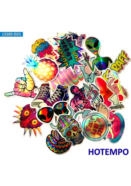 Et Garip Lazer Parlak Renkli Flaş Sticker'lar Mobil Telefon Laptop Bagaj Gitar Kılıf Kaykay Bisiklet Moto Araba Sticker'lar-Ürün (Yurt Dışından) modelleri