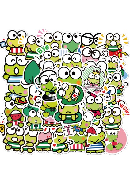 A-50 Adet Tarzı Kaykay Kaskı Hediye Kutusu Bisiklet Bilgisayar Defter Araba Anime Sevimli Kurbağa Oyuncakları Için Ilginç Kurbağa Grafiti Sticker'lar (Yurt Dışından) fırsatları