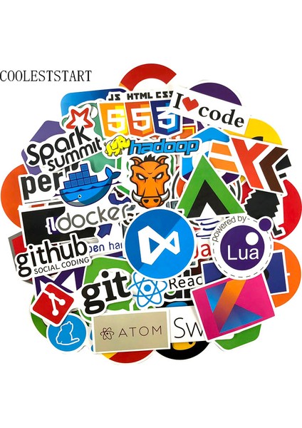 Fildişi Tarzı Pcslot Geek Docker Stickers Hacker Programlama Java Cool Stickerlar Bagaj Buzdolabı Laptop Gitar Stickerları - (Yurt Dışından)