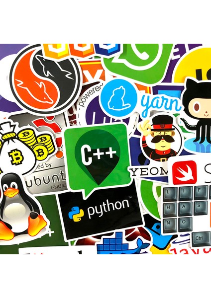 Fildişi Tarzı Pcslot Geek Docker Stickers Hacker Programlama Java Cool Stickerlar Bagaj Buzdolabı Laptop Gitar Stickerları - (Yurt Dışından)