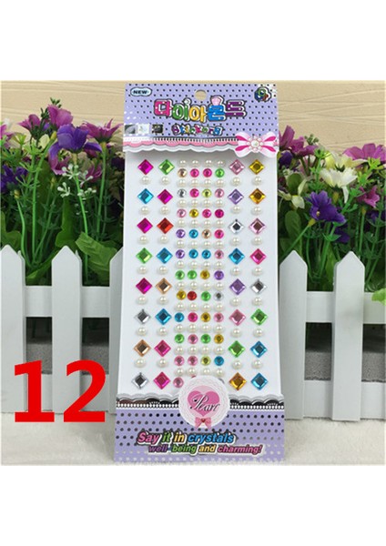 No.12 Tarzı Çok Stil Karışık Renk Akrilik Taşlı Kristal Süsleme Stickerlar 3D Bebek Çocuklar Erkek Kız Kendin Yap Sevimli Çocuk Oyuncak Stickerları (Yurt Dışından)