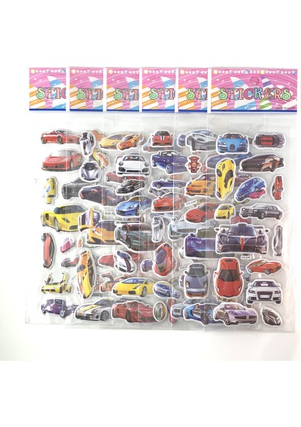 Motosiklet Tarzı 12 Sayfalar Set Yarış Arabası Spor Arabalar Tarzı 3D Kabarık Balon Pvc Sticker Çocuk Çizgi Film Etiketler Erkekler Için Klasik Oyuncaklar (Yurt Dışından) fırsatları