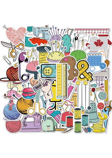 J Tarzı Karikatür Dikiş Makinesi Etiketleri Dikiş Aletleri Cetvel Makas Valiz Kaykay Grafiti Laptop Bagaj Grafiti Etiketleri (Yurt Dışından) modelleri