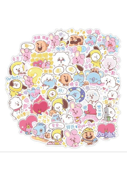 Yeşil Stil Çok Tarzlı Çizgi Film Kpop Sticker'ları Pvc Naklejki Su Geçirmez Çekme Çubuk Kutuları Pegatinas Motosikletler Arabalar Graffiti Btssticker (Yurt Dışından)