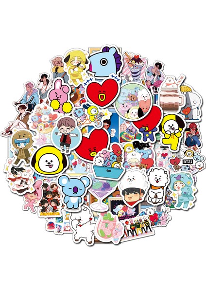 Yeşil Stil Çok Tarzlı Çizgi Film Kpop Sticker'ları Pvc Naklejki Su Geçirmez Çekme Çubuk Kutuları Pegatinas Motosikletler Arabalar Graffiti Btssticker (Yurt Dışından) indirimleri