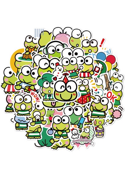 C-50 Adet Tarzı Kaykay Kaskı Hediye Kutusu Bisiklet Bilgisayar Defter Araba Anime Sevimli Kurbağa Oyuncakları Için Ilginç Kurbağa Grafiti Sticker'lar (Yurt Dışından)