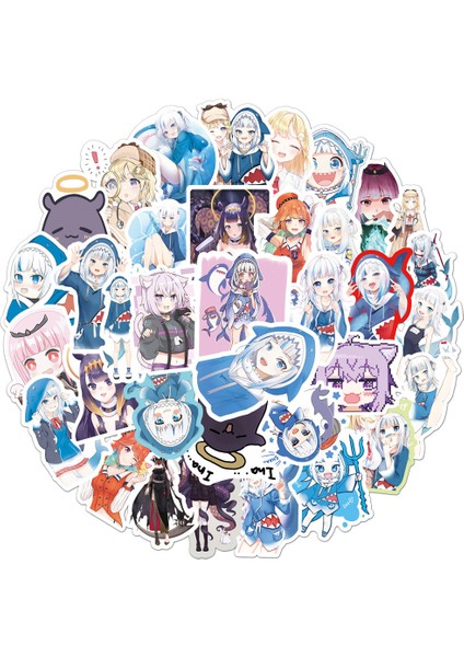 B-50PCS Tarzı Hololive Vtuber Pvc Su Geçirmez Stickerlar - Bagaj Duvar Araba Laptop Bisiklet Motosiklet Defter Oyuncak Stickerları Için (Yurt Dışından)