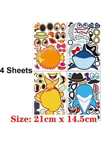 Sarı Stil Çocuklar Için Kendin Yap Sticker Bulmaca Oyunları Yüz Yapma Prenses Hayvan Dinozor Montaj Puzzle Çocuk Tanıma Eğitim Oyuncakları (Yurt Dışından)