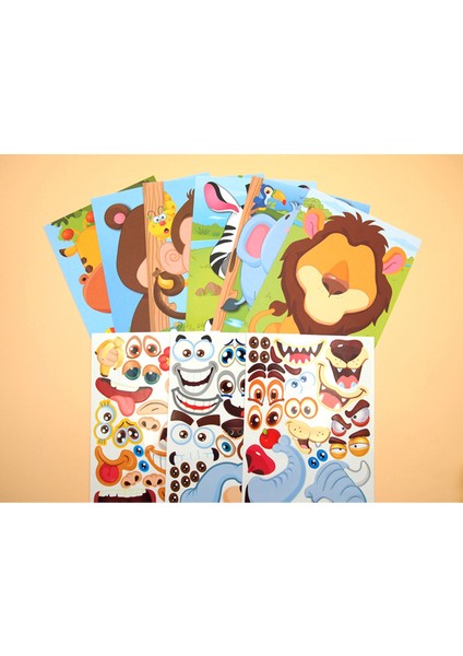 Sarı Stil Çocuklar Için Kendin Yap Sticker Bulmaca Oyunları Yüz Yapma Prenses Hayvan Dinozor Montaj Puzzle Çocuk Tanıma Eğitim Oyuncakları (Yurt Dışından)