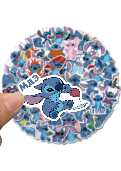 50OCS Stili Pcspack Sevimli Karikatür Stich Etiketleri Su Geçirmez Kaykay Bagaj Gitar Laptop Komik Grafiti Sticker Çocuk Klasik Oyuncak (Yurt Dışından)