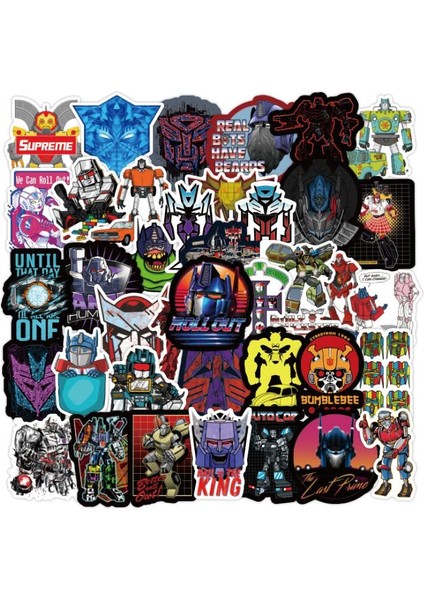 50 Adet Tarzı Transformers Çıkartmaları Robot Etiketler Bavul El Arabası Gitar Elektrikli Araba Su Geçirmez Pvc Grafiti Sticker (Yurt Dışından)