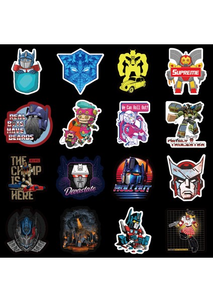 50 Adet Tarzı Transformers Çıkartmaları Robot Etiketler Bavul El Arabası Gitar Elektrikli Araba Su Geçirmez Pvc Grafiti Sticker (Yurt Dışından)
