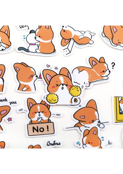 Sevimli Korgi Sticker Kendin Yap Albümü Scrapbooking Günlük Planlayıcı Günlük Sticker Dekoratif Etiket Çocuklar Için (Yurt Dışından) modelleri