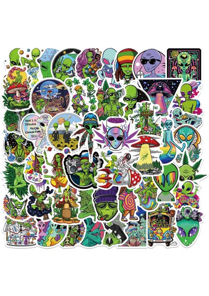 Kumral Tarzı Uzay Gemisi Uzaylı Sticker Laptop Su Şişesi Kaykay Gitar Su Geçirmez Estetik Grafiti Etiket Paketleri Çocuk Oyuncak (Yurt Dışından) modelleri