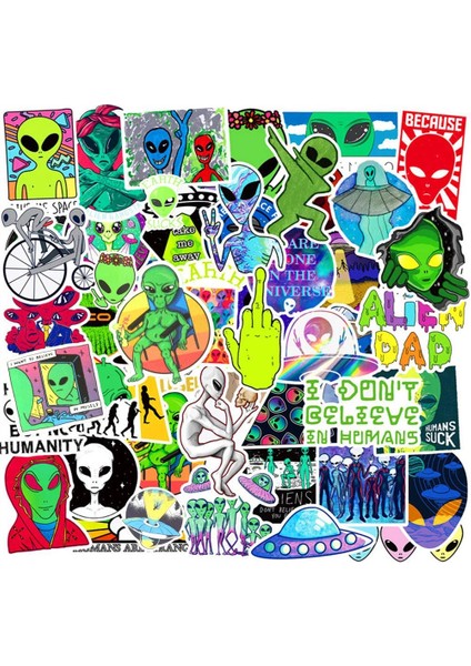 Kumral Tarzı Uzay Gemisi Uzaylı Sticker Laptop Su Şişesi Kaykay Gitar Su Geçirmez Estetik Grafiti Etiket Paketleri Çocuk Oyuncak (Yurt Dışından) indirimleri