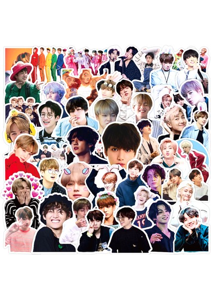 Altın Tarzı Bangtan Boys Stickerları Kpop Yıldızları Stickerları Idoller Sevimli Fotoğraflar Oyuncaklar Kaykay Bavul Laptop Telefon Stickerları Için - Türkçe (Yurt Dışından) fiyatları