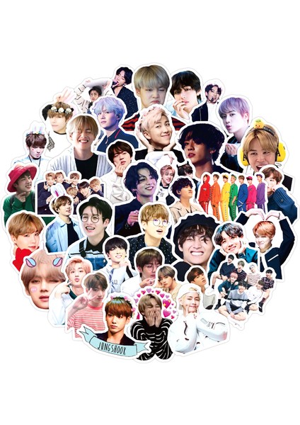 Altın Tarzı Bangtan Boys Stickerları Kpop Yıldızları Stickerları Idoller Sevimli Fotoğraflar Oyuncaklar Kaykay Bavul Laptop Telefon Stickerları Için - Türkçe (Yurt Dışından) modelleri