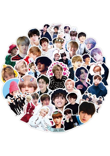 Altın Tarzı Bangtan Boys Stickerları Kpop Yıldızları Stickerları Idoller Sevimli Fotoğraflar Oyuncaklar Kaykay Bavul Laptop Telefon Stickerları Için - Türkçe (Yurt Dışından) fırsatları