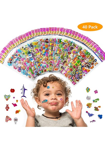 8 Yaprak Kelebek Stili 40 Sayfa Lotlu Çizgi Etiketleri 3D Çizgi Karakterleri Prenses Rastgele Kabarık Etiket Kızlar ve Erkekler Için Hediye Festival Parti Etiketleri (Yurt Dışından) fiyatları