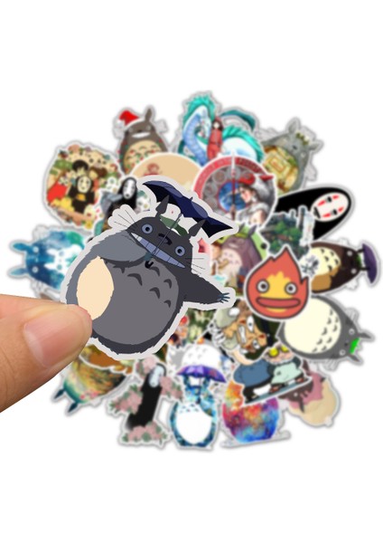 Gqj (50 Adet) Stili Miyazaki Hayao Anime Sticker Komşum Totoro ve Ruhların Kaçışı Için Kaykay Laptop Bisiklet Suya Dayanıklı Etiketler (Yurt Dışından)