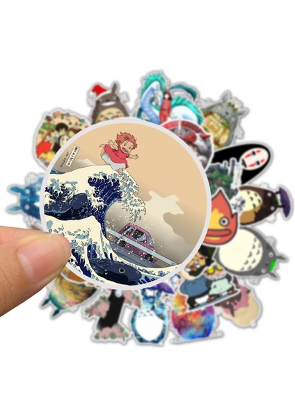 Gqj (50 Adet) Stili Miyazaki Hayao Anime Sticker Komşum Totoro ve Ruhların Kaçışı Için Kaykay Laptop Bisiklet Suya Dayanıklı Etiketler (Yurt Dışından)