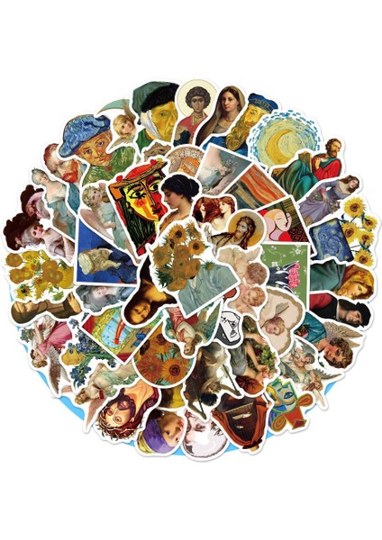 10 Adet Rastgele Stil Pcs Ünlü Eserler Sanat Sticker Çıkartma Laptop Bavul Defter Kask Bagaj Bisiklet Gitar Estetik Sticker Su Geçirmez Pvc (Yurt Dışından) fiyatları