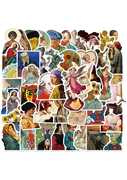 10 Adet Rastgele Stil Pcs Ünlü Eserler Sanat Sticker Çıkartma Laptop Bavul Defter Kask Bagaj Bisiklet Gitar Estetik Sticker Su Geçirmez Pvc (Yurt Dışından) modelleri