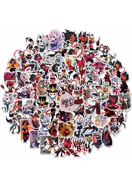 AZ184AZ185-100PCS Tarzı Helluva Boss Çıkartmaları Bisiklet Telefon Laptop Seyahat Bagaj Oyuncak Sticker Su Geçirmez Etiket Dıy (Yurt Dışından)