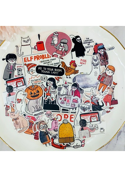 Evde Evcil Hayvanlar Çocuklar Eğlence Kağıt Stickerları Kendi Yapımı Muhasebe Çıkartmaları Laptop Üzerinde Dekoratif Scrapbooking Dıy - (Yurt Dışından)