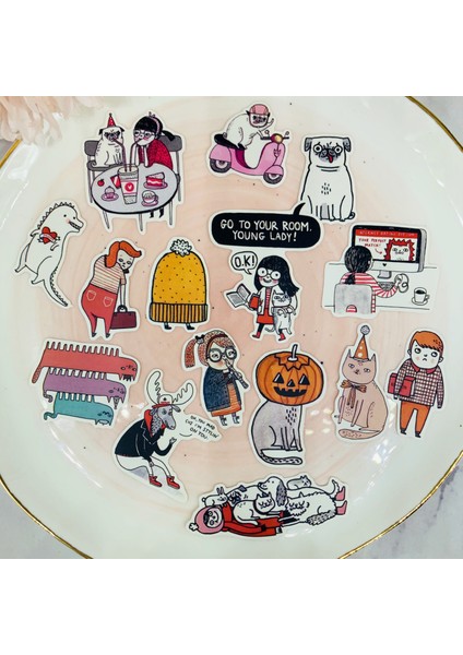 Evde Evcil Hayvanlar Çocuklar Eğlence Kağıt Stickerları Kendi Yapımı Muhasebe Çıkartmaları Laptop Üzerinde Dekoratif Scrapbooking Dıy - (Yurt Dışından)