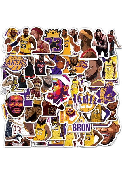 Erkek Çocuk Bagaj Araba Bavul Laptop Telefon Kaykay Motor Anime Cool Çizgi Film Stickerları Için Lebron James Stickerları (Yurt Dışından)
