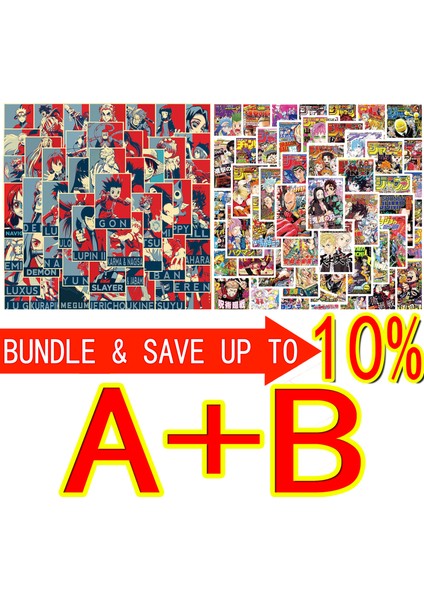 50 Adet A ve B Tarzı Pcs Karışık Japon Anime Etiketleri Poster Haiykuu Avcı × Avcı Şeytan Katili Telefon Dizüstü Bilgisayar Etiketleri Kaykay Bavul Çocuk Oyuncak (Yurt Dışından)