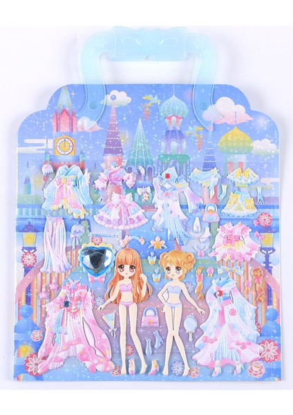 Aak 04 Stili Sevimli Prenses Giydirme Sticker Bebek Kızlar 3D Karikatür Giydirme Sticker Laptop Kitap Kawaldren Çocuk Oyuncakları Doğum Günü Hediyesi (Yurt Dışından)