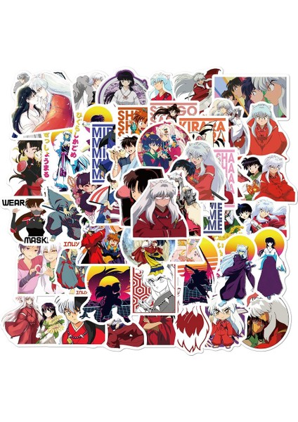 A-50 Adet Tarzı Çizgi Film Japon Anime Inuyasha Çıkartmaları Su Geçirmez Sevimli Etiket Çıkartması Valiz Laptop Gitar Kaykay Graffiti Için (Yurt Dışından) modelleri