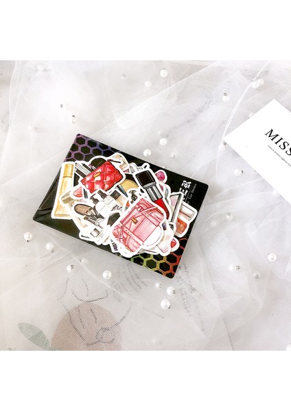 El Yapımı Suluboya Güzellik Kozmetik Sticker Makyaj Ruj Dekorasyon Defter Ajandası Hatıra Defteri Etiketleri (Yurt Dışından) modelleri