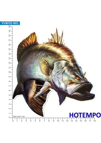 PVBF02-B01 Stili 20CM 7.büyük Boy Deniz Balığı Stili Ton Çipura Levrek Su Geçirmez Açık Hava Sticker Balıkçı Laptop Bagaj Tekne Araba Sticker'ı (Yurt Dışından)
