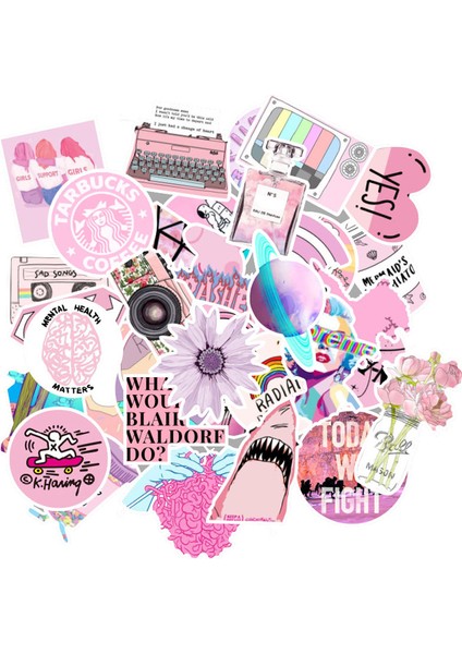50 Adet Küçük Taze Stil Sevimli Kız Vsco Stickerları - Bavul Laptop Sticker Kaykay Stickerları Bisiklet Araba Motosiklet Buzdolabı Jdm Sticker Için Kendin Yap Sticker (Yurt Dışından)