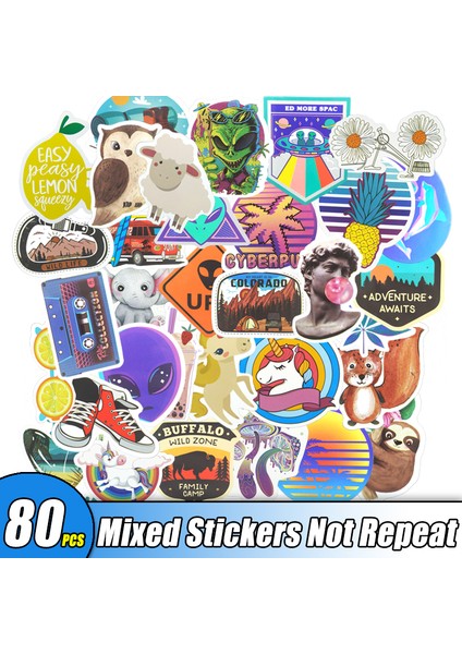 Tzr1 Stili Pcs Jdm Karışık Stiller Sevimli Suluboya Hayvan Çıkartmaları Laptop Kaykay Bilgisayar Gitar Çocuklar Çizgi Film Sticker Etiket Oyuncak (Yurt Dışından)