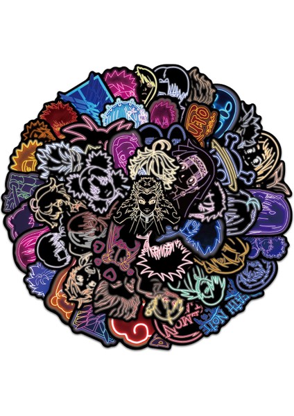 50 Adet Tarzı Pcs Çizgi Neon Serisi Anime Sticker Graffiti Sticker Kask Laptop Gitar Kaykay Bisiklet Hediye Oyuncak Pvc Sticker (Yurt Dışından) fiyatları