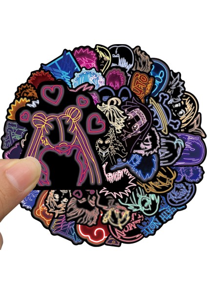 50 Adet Tarzı Pcs Çizgi Neon Serisi Anime Sticker Graffiti Sticker Kask Laptop Gitar Kaykay Bisiklet Hediye Oyuncak Pvc Sticker (Yurt Dışından) modelleri