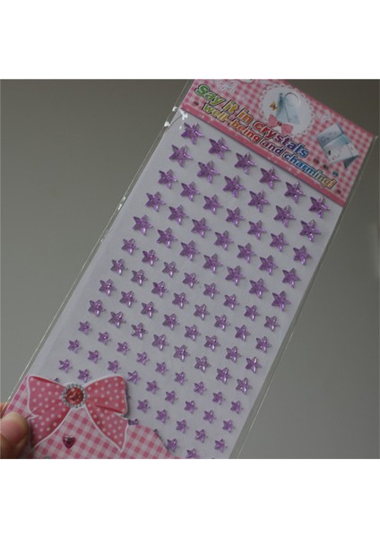 Mor Tarzı Farklı Boyutlar, Karışık Renkler Kristal Akrilik Beş Köşeli Yıldız Sticker Çocuk Oyuncakları Kendinden Yapışkanlı Taşlar Sticker Çocuklar (Yurt Dışından)
